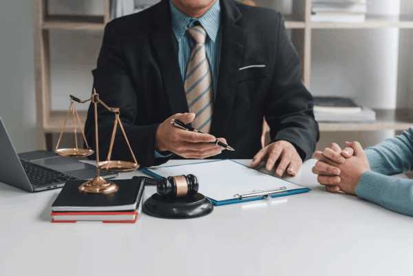 close-up-businessman-lawyer-client-sitting-office-negotiating-together-using-document